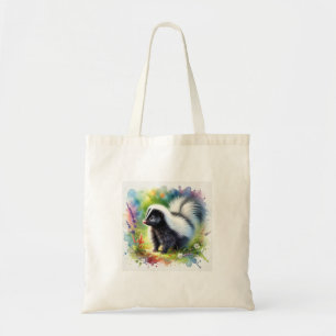 Skunk in Light and Color 020924AREF113 - Watercolo Tote Bag