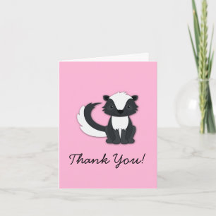 Skunk Kid Cute Woodland Thank You Stationary Note Card