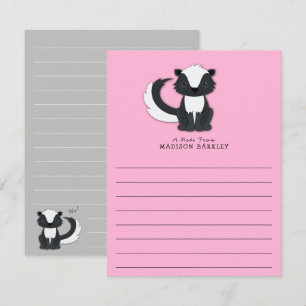Skunk Kid's Cute Flat Stationary Cards
