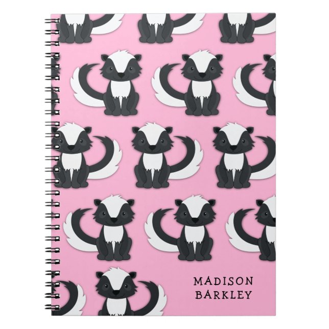 Skunk Kid's Cute Woodland Animal Notebook (Front)
