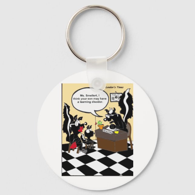 Skunk Learning Disodors Funny Gifts & Tees Key Ring (Front)