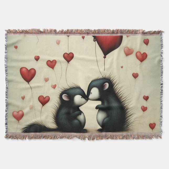 Skunk Love 1 Throw Blanket (Front)