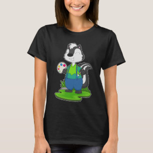 Skunk Painter Paintbrush Painting T-Shirt
