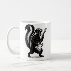 Skunk Playing Electric Guitar Rock Music Lover Coffee Mug