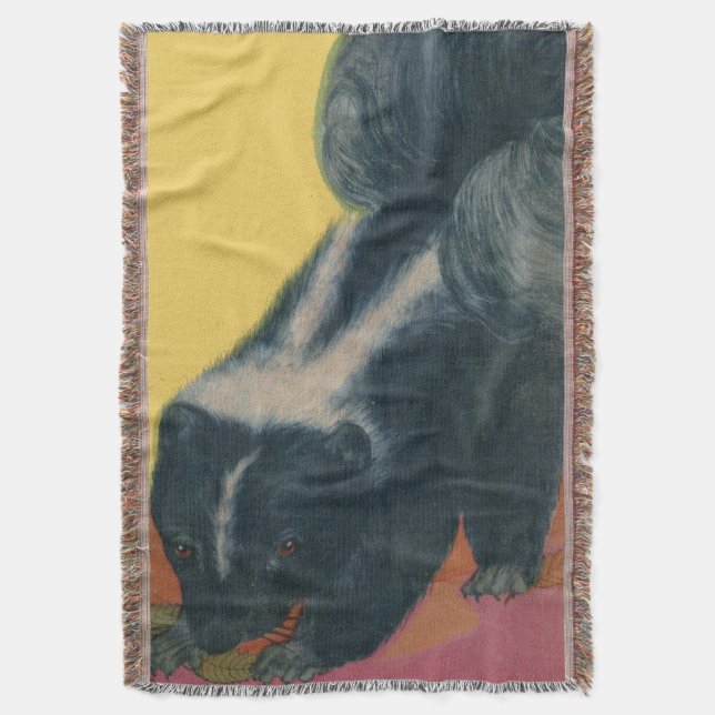 skunk print throw blanket (Front Vertical)