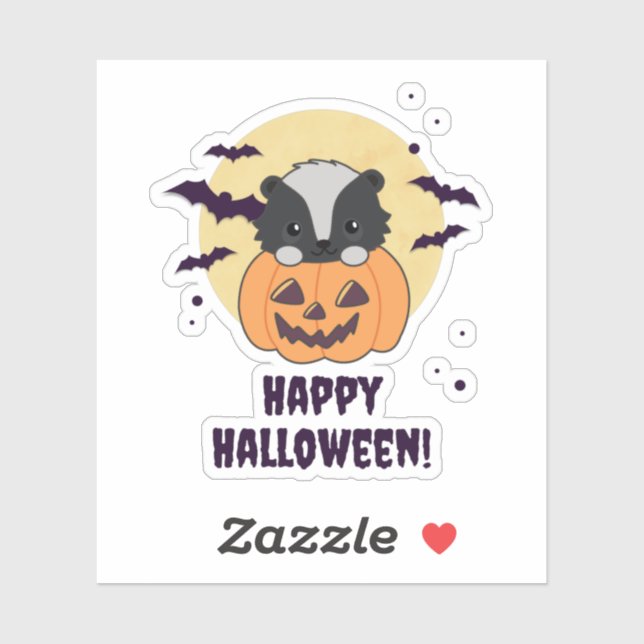 Skunk Pumpkin Cute Skunks Happy Halloween (Sheet)