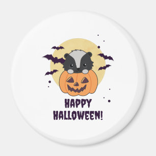 Skunk Pumpkin Cute Skunks Happy Halloween Magnet