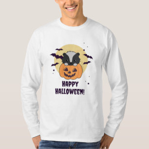 Skunk Pumpkin Cute Skunks Happy Halloween T-Shirt