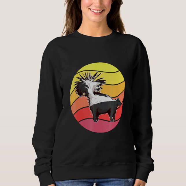 Skunk Retro Sunset Skunk Skunks Sweatshirt (Front)