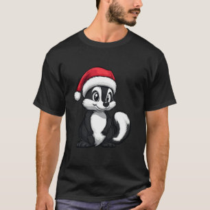 Skunk Santa Hat Funny Christmas Xmas Skunk Lovers T-Shirt