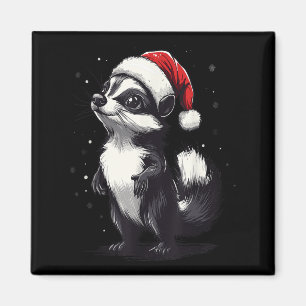 Skunk Santa Hat Funny Xmas Skunk Lovers Christmas  Magnet
