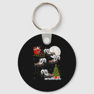 Skunk Santa Sleigh Flying Funny Magical Christmas  Key Ring