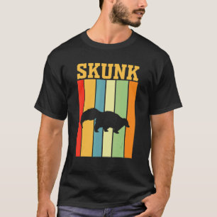 Skunk Shadow Silhouette In Retro Colours T-Shirt