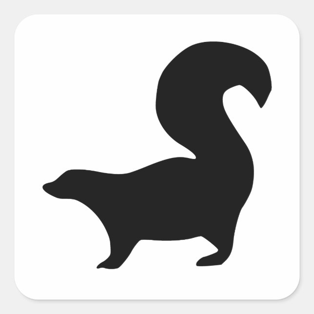 Skunk Silhouette Square Sticker (Front)
