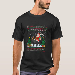 Skunk Ugly Christmas Sweater Funny Santa Claus Rid