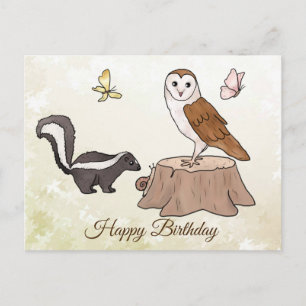 Skunk und Eule Postcard