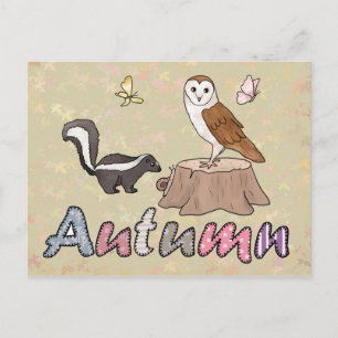 Skunk und Eule Postcard