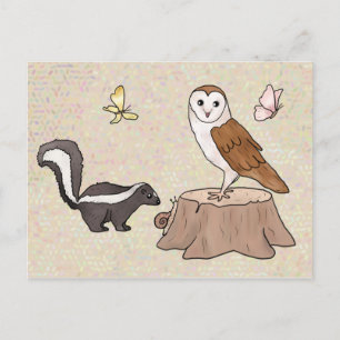 Skunk und Eule Postcard