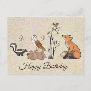 Skunk und Eule Postkarte Postcard