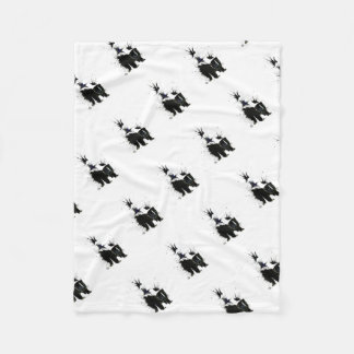 Skunk watercolour painting fleece blanket