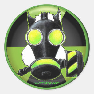 Skunk wearing Gasmask. Classic Round Sticker