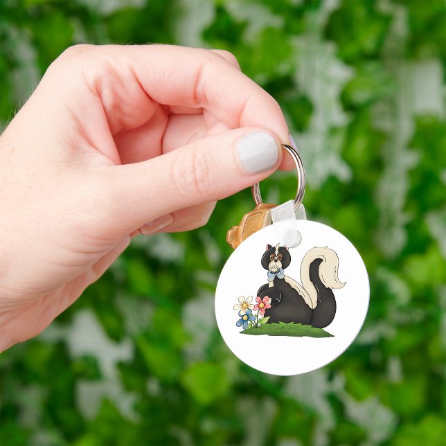 Skunk With Flowers Key Ring (Creator Uploaded)