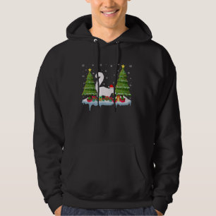 Skunk Xmas Tree Lighting Men Women Ugly Christmas Hoodie