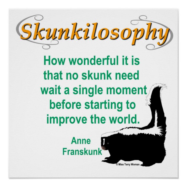 Skunkilosophy: Improve the World Poster (Front)