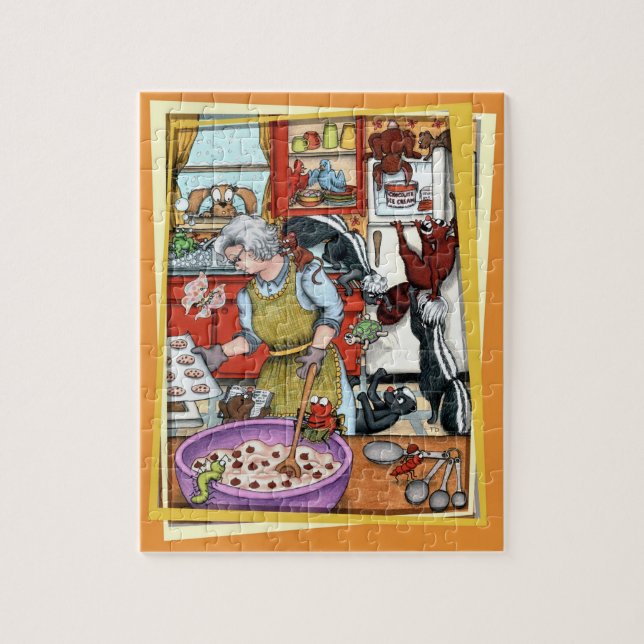 Skunks in the Kitchen Jigsaw Puzzle (Vertical)