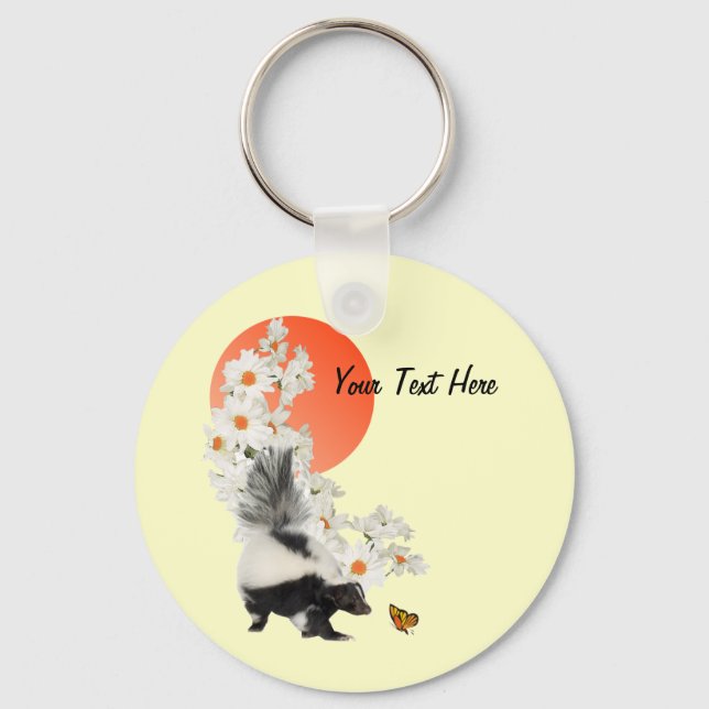 Skunks Need Time To Smell Flowers Too! Key Ring (Front)