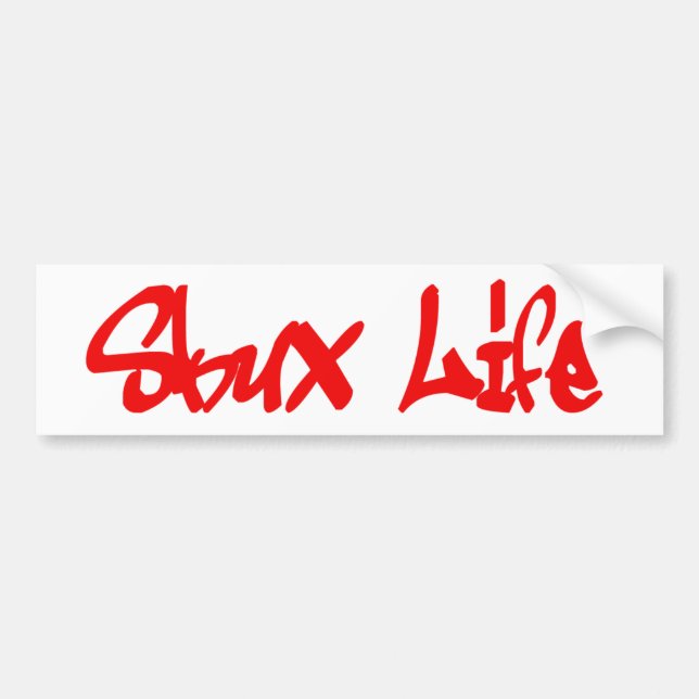 Skux Life: Red Graffiti Logo Design Bumper Sticker (Front)