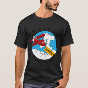 Sky Aeroplane Funny Maths Nerd Birthday Gift Pi Da T-Shirt