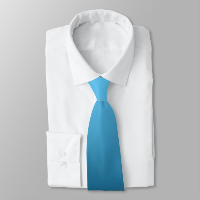 Sky and Ocean Blue Ombre Tie (Tied)