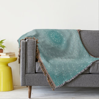 Sky and ocean expressed as a mandala throw blanket