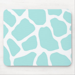 Sky and White Giraffe Print Mouse Pad