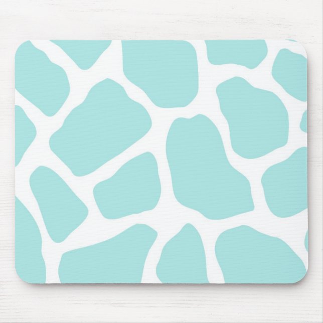 Sky and White Giraffe Print Mouse Pad (Front)