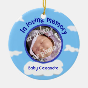 Sky Baby Custom Photo Personalised Memorial Ceramic Ornament