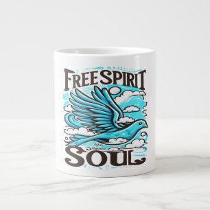 Sky Bird with Free Spirit and Soul Large Coffee Mug