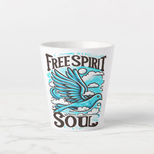 Sky Bird with Free Spirit and Soul Latte Mug