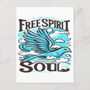 Sky Bird with Free Spirit and Soul Postcard