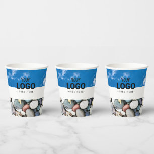 Sky Birds Flying Business Logo Paper Cups