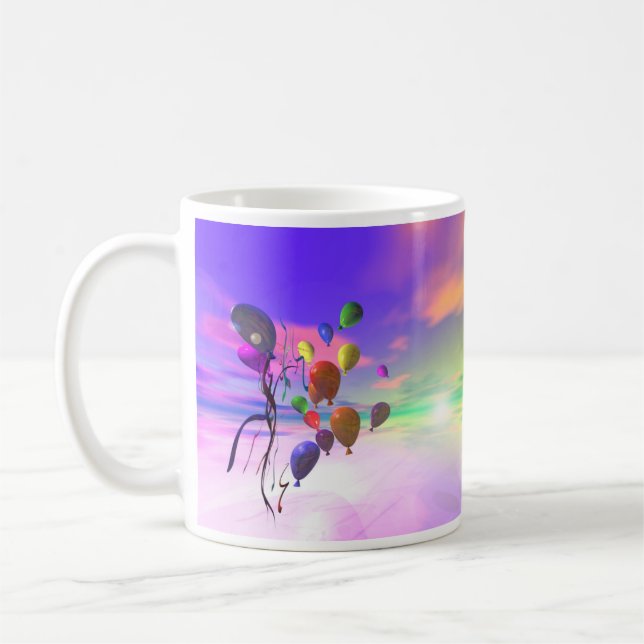 Sky Birthday Balloons Coffee Mug (Left)