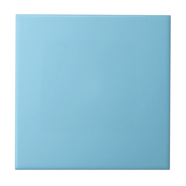 Sky Blue 87CEEB Colour, With Option to Add Image Ceramic Tile (Front)