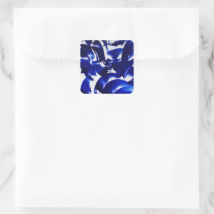Sky Blue Abstract Light Brush Strokes Paint Art Square Sticker