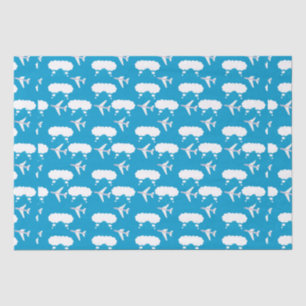 Sky Blue Aeroplane Pattern Tissue Paper