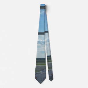 sky blue airport photo tie