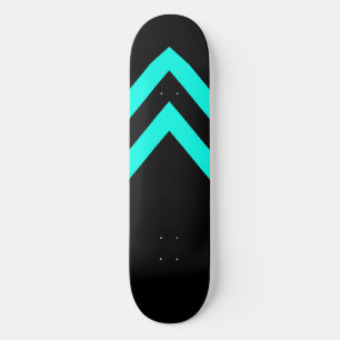 Sky Blue and Black Chevrons Skateboard Deck