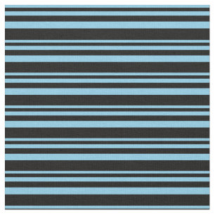 Sky Blue and Black Coloured Lines Fabric