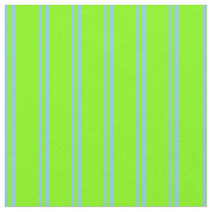 Sky Blue and Chartreuse Stripes Pattern Fabric
