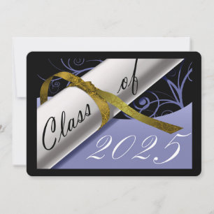 Sky Blue and Gold Graduation Announcement